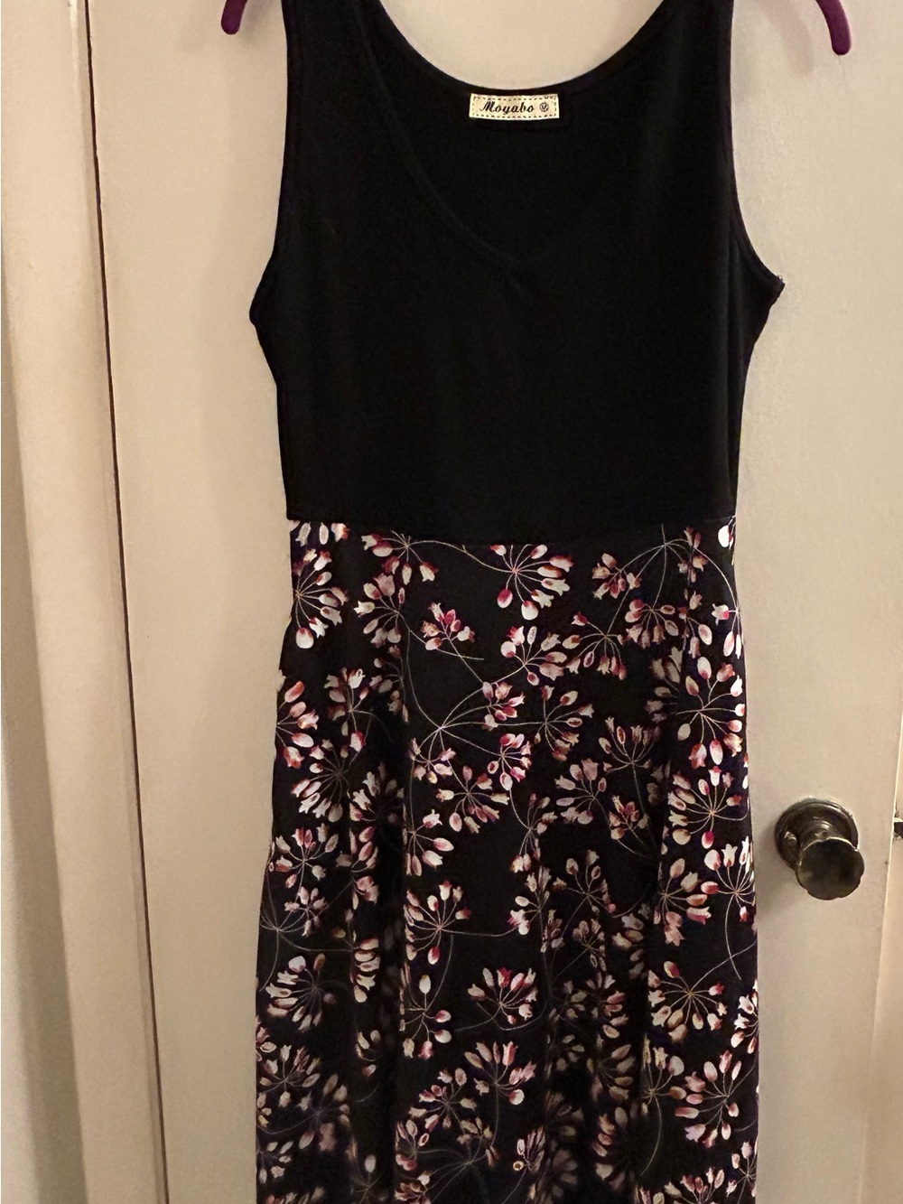 Moyaoo Black Floral Tank Dress